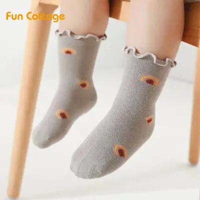 5 pares/lote urso dos desenhos animados crianças meias para crianças meninos menina meias bebê polka dot colorblock meias de algodão infantil